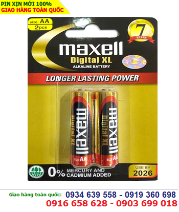 Maxell LR6(W)XL2B; Pin AA 1.5v Alkaline Maxell LR6(W)XL2B _Made in Indonesia | Vỉ 2viên